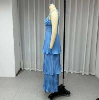 Con correas cansadas y temperamento de cintura alta para mujeres, vestido elegante estilo socialité de moda retro, color sólido - details 3