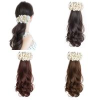 Extensión de cabello de cola de caballo con lazo de lunares blancos estilo Ballet, peluca ondulada y rizada sintética suave resistente al calor - details 1