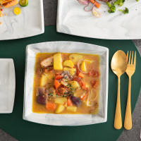 MALACASA-vajilla de porcelana gris Mármol, 30/60 piezas, con postre/sopa/plato de cena/taza/platillo, servicio para 12 - details 13