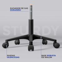 Silla de Oficina con Función de Inclinación, con Soporte Lumbar y Diseño Mariposa para Estudio, Carga Máxima 136kg, Negro - details 8