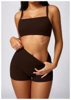Pantalones cortos de Yoga para mujer, Shorts deportivos elásticos, antideslumbrantes, transpirables, de secado rápido - details 19