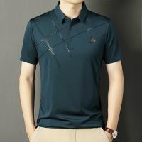 Polo de Seda de Hielo para Hombres Camiseta de Negocios Casual con Cuello Redondo - details 4