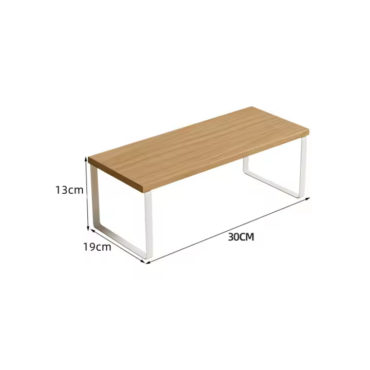Estante organizador de armario, estante para especias de cocina, apilable, estante de almacenamiento de armario, fregadero, despensa, baño, natural, metal, estantes escalonados - 1