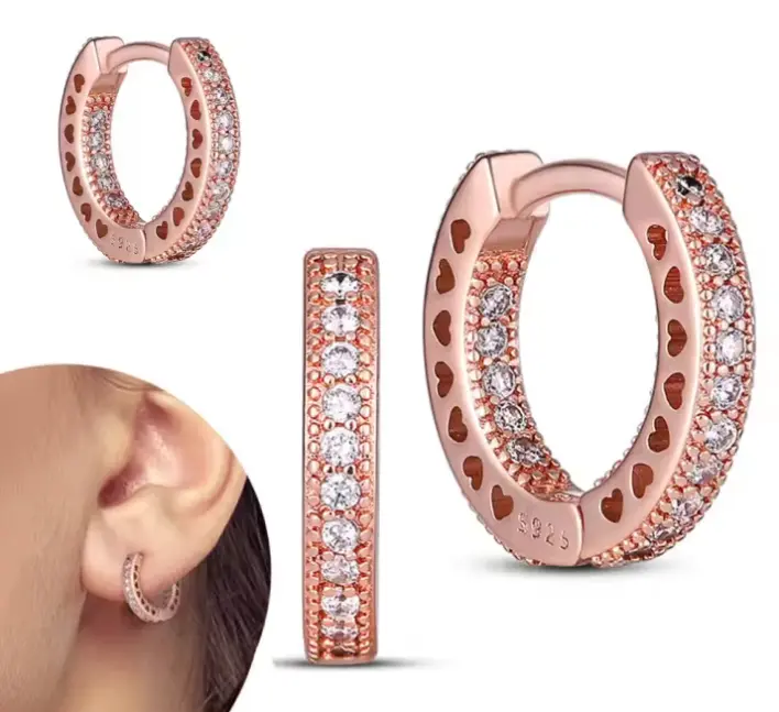 Pendientes de cojín de plata en forma de corazón, diseño de anillo de joyería de regalo para mujer - 1