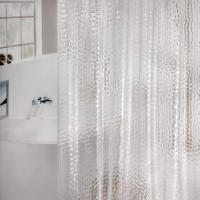 Cortina de ducha de cubo de agua transparente, impermeable, 3D, EVA, cortinas de baño er para bañera, cubierta de baño con ganchos - details 2