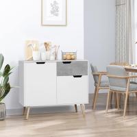 Buffet 2 Puertas 1 Cajón Almacenaje Estudio Dormitorio Estilo Morno 98x39x815 cm Blanco - details 1