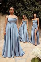 Elegante Vestido de Playa Maxi de Satén Legenda Sexy con Cordones Vestido de Noche Ajustable para Damas de Honor - details 9