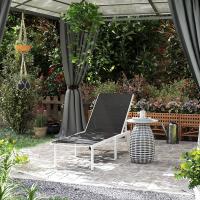 Reclinable Exterior con Ruedas Respaldo Ajustable en 5 Niveles y Estructura de Acero Carga 120 kg para Patio Terraza Balcón 166x60x84 cm Gris - details 1