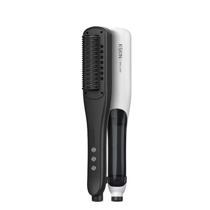 Peine de pelo liso a vapor, cuidado hidratante del cabello, férula de vapor Natural antiencrespamiento, herramienta alisadora de cabello ligera con agua, hidratante - 1