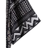 Camisa informal con botones y solapa de manga corta para hombre, estilo bohemio, vacaciones diarias, tops de verano - details 4