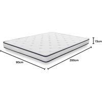 Colchón Viscoelástico 135x190 cm - Altura 30 cm - Upsilon - Espuma HR y Blue Latex - Firme, Transpirable, Hipoalergénico, Ergonómico - Cara Invierno Verano, 7 Zonas Confort - details 80