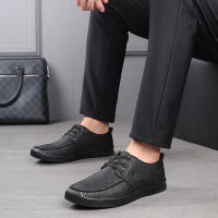 Los mocasines de cuero de vaca con cordones informales de negocios para hombre son cómodos y livianos - details 6