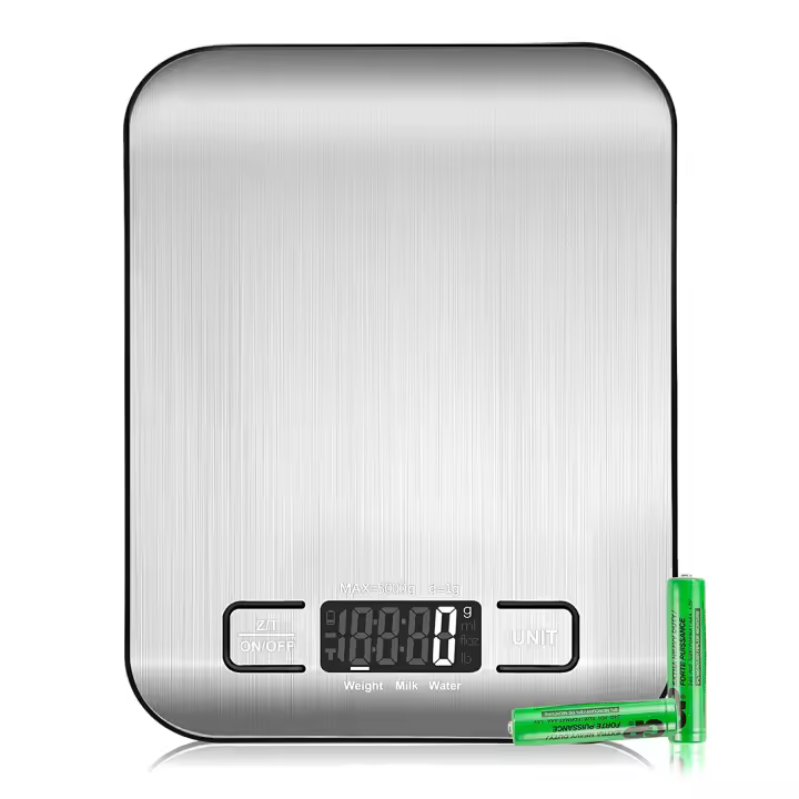 Báscula de Cocina de Acero Inoxidable de Alta Precisión 5kg/11lbs Pantalla LCD Multifuncional - 1