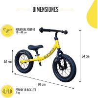 Bicicleta Ligera para niños y niñas pequeños de 2, 3, 4 y 5 años - sin Pedales para niños, con Manillar Ajustable y Asiento - Aluminio, neumáticos de Aire - Bici de Entrenamiento - details 2
