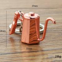Llavero de Metal 3D creativo con forma de cafetera, Mini llavero con mango de café, llavero creativo con forma de jarra Moka, colgante pequeño - details 5