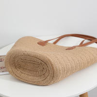 Bolso de viaje con asa superior para mujer, bolsa Bohemia de paja tejida de gran capacidad para verano - details 19