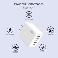 Cargador Rápido 120W,5-Puertos QC3.0+4PD Compatible con iPhone 15,Xiaomi,Samsung,Huawei,Cargador Multi-Puerto Dual USB+Dual Tipo-c - details 7