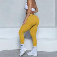Leggings con espalda en V para mujer, leggings deportivos sin costuras para mujer, pantalones de yoga sólidos elásticos de cintura alta para fitness y jogging - details 15