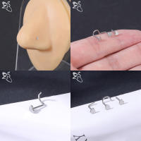 ZS-perno de Nariz de cristal CZ para hombres, forma de cruz de abeja de corazón, 316L retenedor de Pin de acero inoxidable, joyería de Piercing de fosa nasal en forma de L, 20g, 1 pieza - details 9