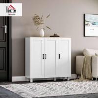 Armario de Salón Moderno Armario de Almacenaje con 2 Puertas Estante Ajustable y Base Elevada para Cocina Comedor Pasillo Dormitorio Dispositivo Antivuelco 60x30x90 cm Blanco - details 10