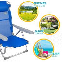 Sillas reclinables para playa, jardín, terraza o camping, medidas 48x60x90cm, altura 28cm, ligeras, 5 posiciones, incluye asa de transporte - details 5