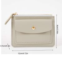 Monedero de cuero multifuncional para mujer, tarjetero pequeño con cremallera Simple, cartera corta para mujer - details 7
