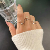 Anillos de Letras para mujer, Plata de Ley 925, A-Z, Iniciales apilables de Nombre, Anillo Abierto con Talla Ajustable - details 28