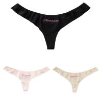 Tanga de seda helada con volantes sin costuras, Bordado de letras, bragas de seda helada de cintura baja, ropa interior, bragas de entrepierna de algodón para mujer y niña - details 1