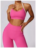 Sujetador Deportivo sin Costuras para Mujeres Encantador y Sexy Halter Bragas de Espalda Liberadas Lencería Sólida Top Femenino Belleza Espalda Inalámbrico Talla Única - details 15