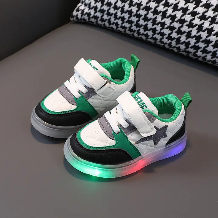 Zapatos luminosos para niños Zapatos de tablero de iluminación para niños Zapatos casuales Zapatos blancos pequeños de 1 a6 años - 1