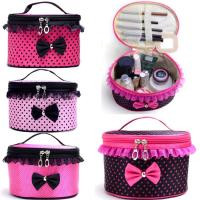 Bolsa de maquillaje de encaje para cosméticos de viaje, organizador de moda, bolsa multifunción de aseo - details 1