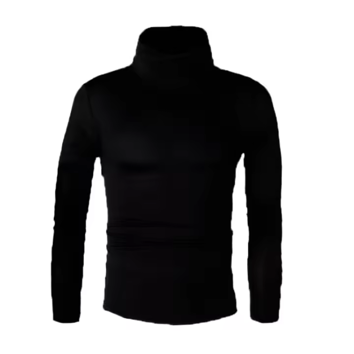 2025 Suéter fino informal de punto con doble solapa para hombre, color sólido, otoño e invierno - 1