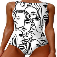 Arte corporal abstracto Traje de baño onesie transfronterizo de alta elasticidad europeo y americano - details 23