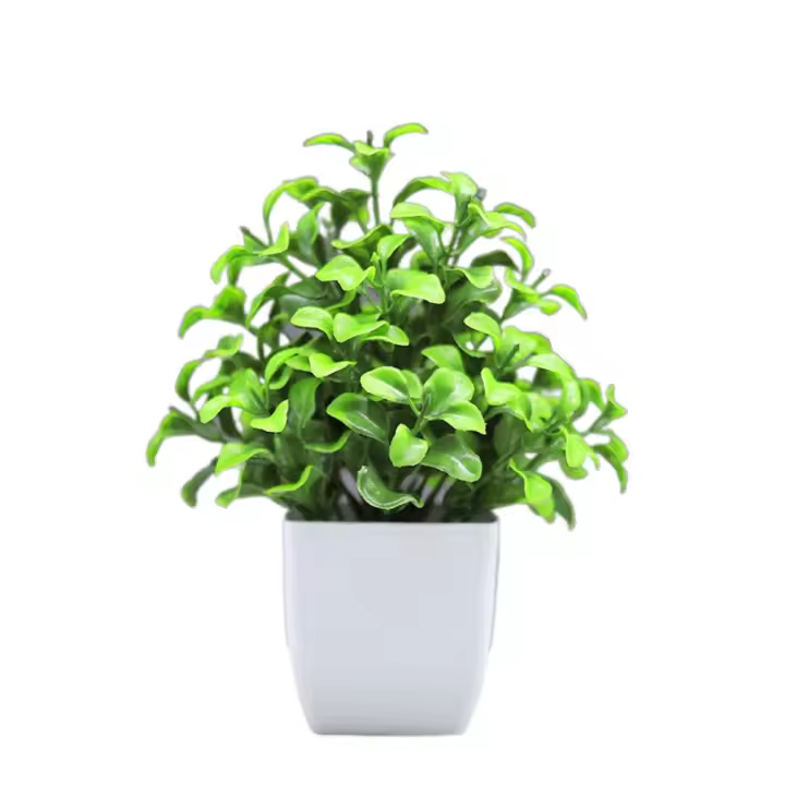 Mini bonsái Artificial, planta falsa con maceta, adornos en maceta, planta Artificial de eucalipto en maceta, decoración de jardín - 1