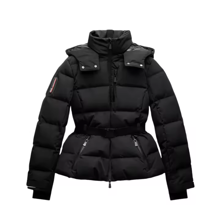 Serie de Esquí RARA 2025 Chaqueta de Algodón con Capucha para Mujeres Cálida, A Prueba de Viento, Impermeable con Cinturón - 1