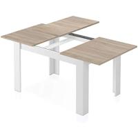 Comedor Extensible de 140 a 190cm, Mesa de Salón Color Blanco Artik y Roble Canadiense, Medidas: 90 Ancho x 140 Largo x 78 Altura - details 4
