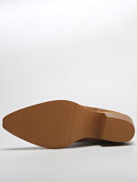 Nuevas botas cortas retro británicas delgadas con boca en V y tacón grueso de gamuza para mujer corta - details 16