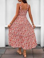 Nuevo vestido con tirantes de estilo pastoral dulce y fresco estampado - details 9