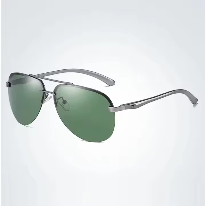 Gafas de sol polarizadas para hombre, gafas de sol de diseño de marca para hombre, gafas de sol con lentes de espejo de pierna de aluminio para hombre/mujer - 1
