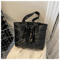 Moda señoras Tote bolsos de gran capacidad de algodón acolchado bolsa de compras rombo bolso portátil acolchado sólido para viajes de ocio - details 27