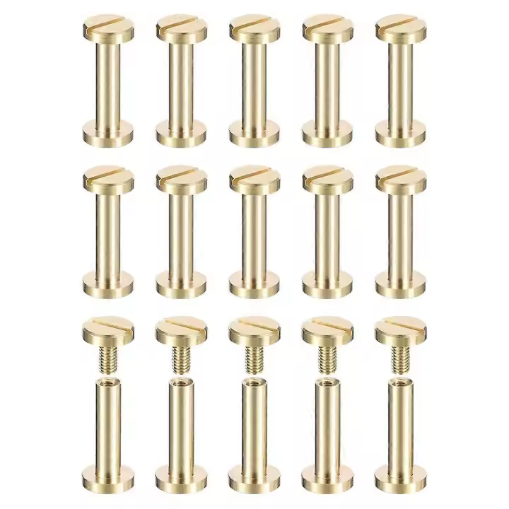 30pcs Tornillos de Cobre de Chicago Cabeza Plana 15x8mm Clavo de Sujeción de Poste Trasero - 1