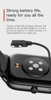 Reloj inteligente con pantalla completamente táctil de 1,85 pulgadas, oxígeno, presión arterial, prueba de frecuencia cardíaca, recordatorio de llamadas entrantes, IP67 - details 8