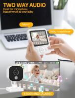 Monitor para bebés con cámara 720P IPS Video Monitor para bebés con cámara y visión nocturna Modo VOX de 2,8 pulgadas Zoom digital Alarma de alimentación de audio bidireccional Sensor de temperatura para padres - details 2