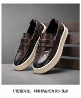 Zapatos de cuero para hombre, tendencia plataforma, zapatos casuales de moda ligera, zapatos de hombre - details 17