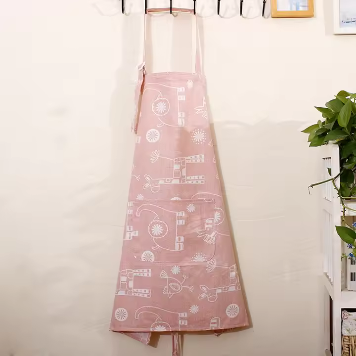 Delantal de cocina de lino y algodón suave ajustable con bolsillos, accesorios para hornear, suministros de cocina a prueba de aceite, delantal de Chef para mujer - 1