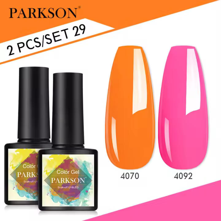 Parkson-Juego de esmaltes en Gel para uñas, barniz híbrido semipermanente para manicura, lámpara UV, 2 unidades por Set - 1