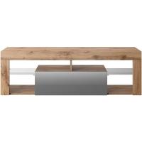 Mueble TV Moderno/Mesa TV/Mueble para Salón / 140 cm (sin LED, Nogal/Negro Brillante) - details 14