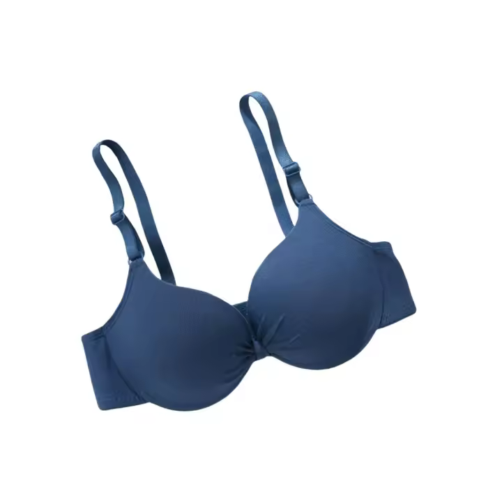 Cómodo sujetador de algodón sin aros con escote en V profundo, sujetador ajustado con lazo para mujer, ropa interior push-up ajustable antiflacidez para niñas - 1