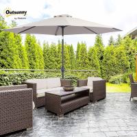 Parasol de Jardín con Manivela Ø295x250 cm Inclinable y Desmontable de Metal para Balcón, Piscina, Patio - details 1