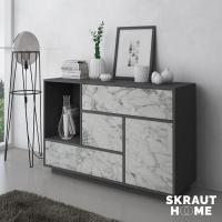 Mueble de Comedor Elegante Estilo Wind Madera Resistente Blanco/Cemento Longitud de 86x120x40cm - details 27